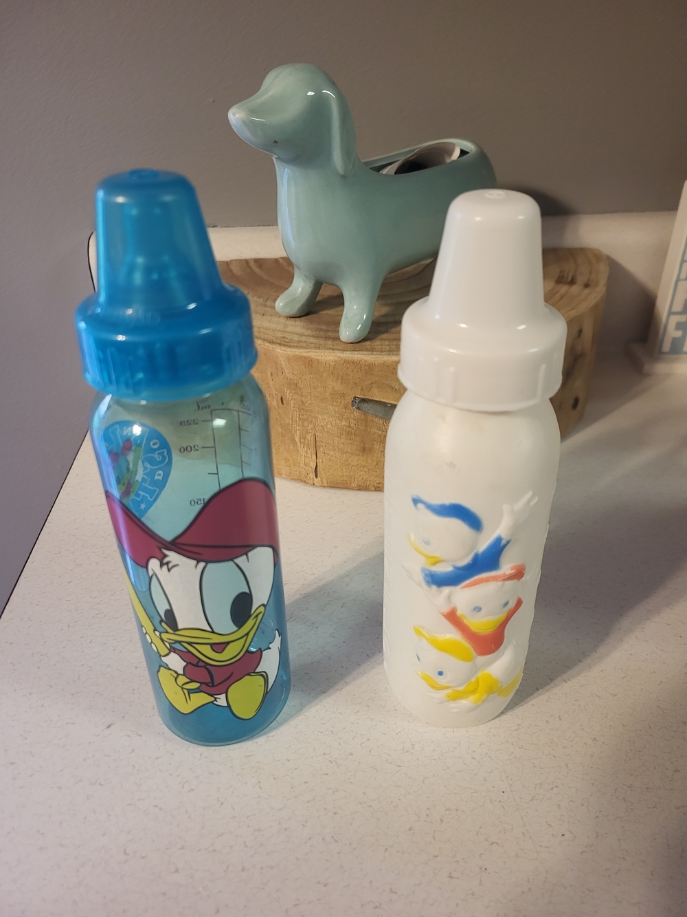 Disney Daisy Duck and Donald Duck Baby Bottle Set - Blue and White